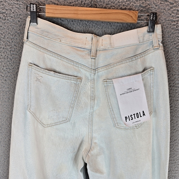 Pistola Cassie Super High Rise Straight Leg Jeans Sz 26x29.5 Super Distressed - Picture 9 of 16